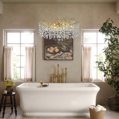 Frostleaf Crystal Cascade Branch Round Chandelier 102cm