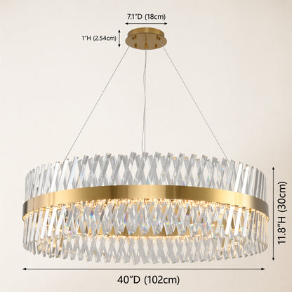 Vetro Prism Crystal Round Chandelier 102cm D