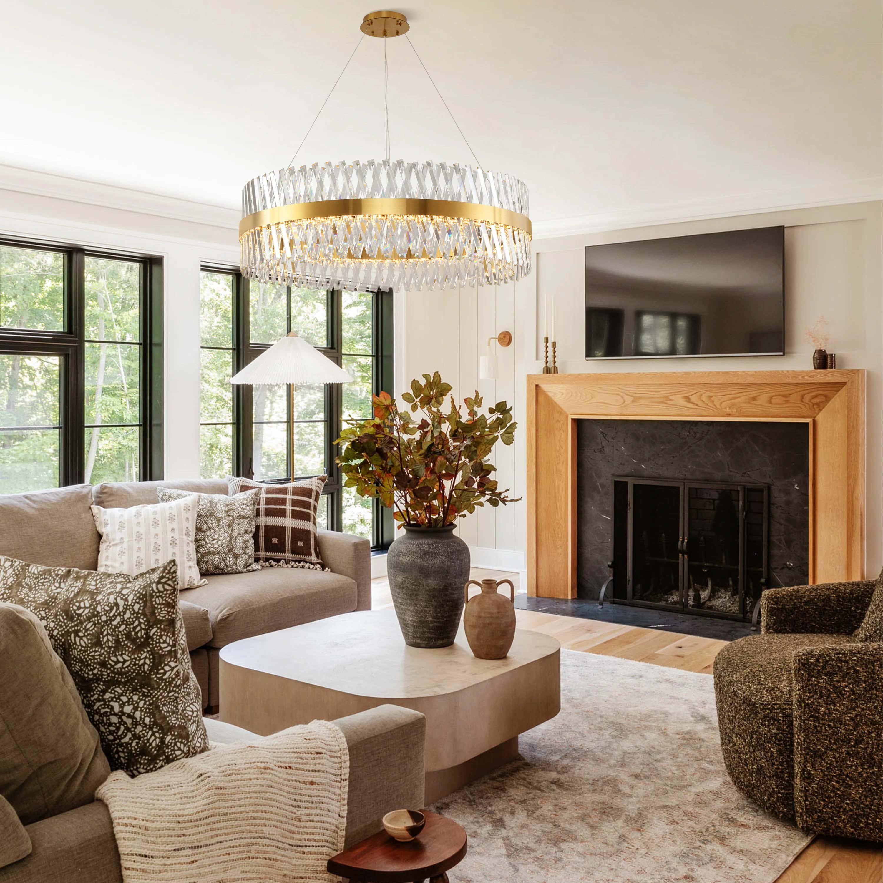 Vetro Prism Crystal Round Chandelier 102cm D