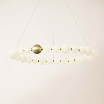 Velora Pearl Bead Round Chandelier 102cm D