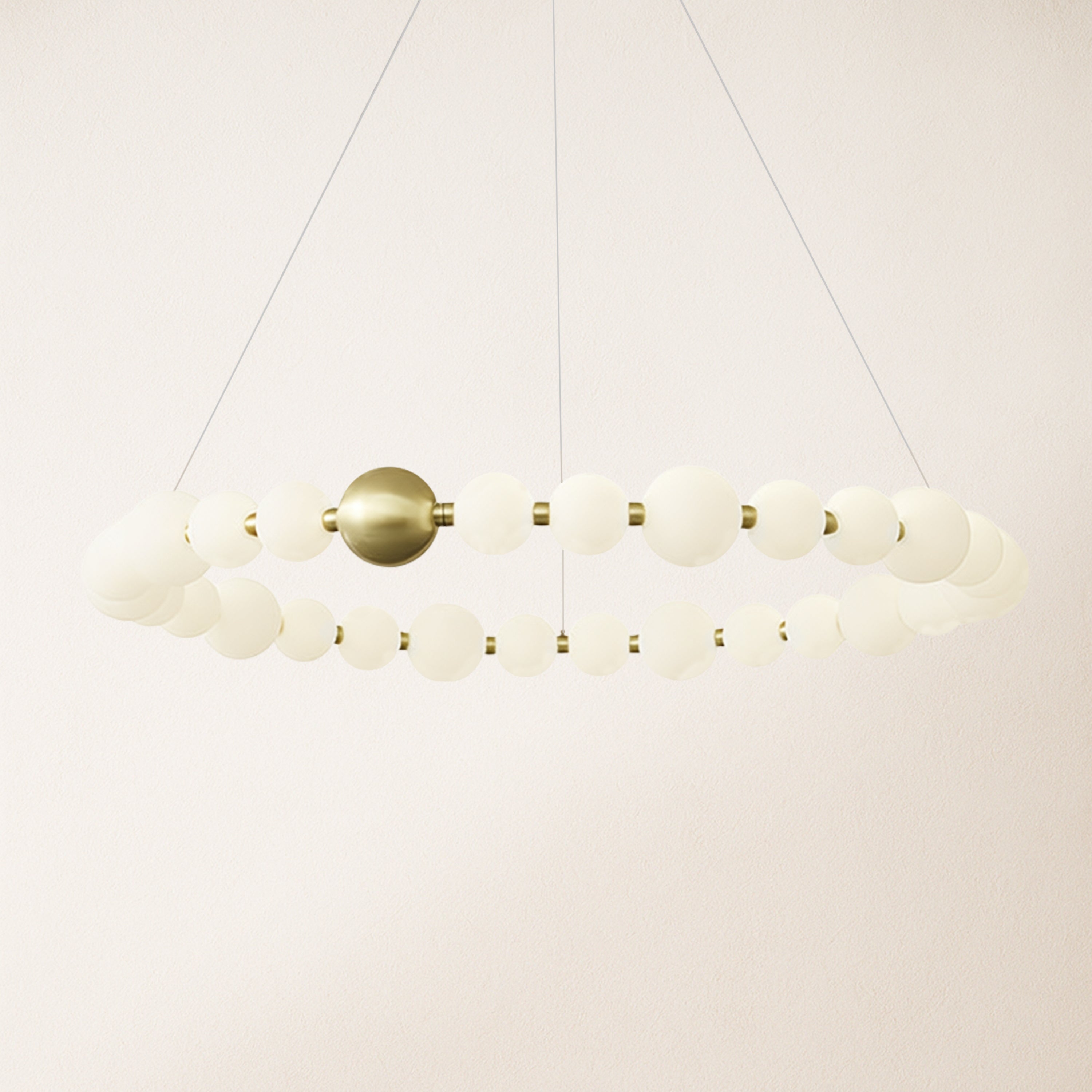 Velora Pearl Bead Round Chandelier 102cm D