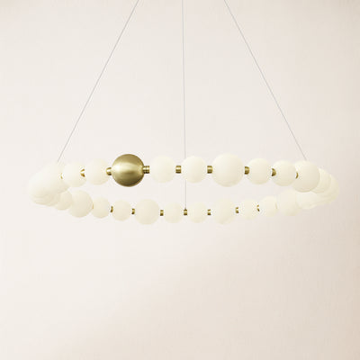 Velora Pearl Bead Round Chandelier 102cm D