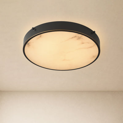 Roselyn Alabaster Round Flush Mount 16"D