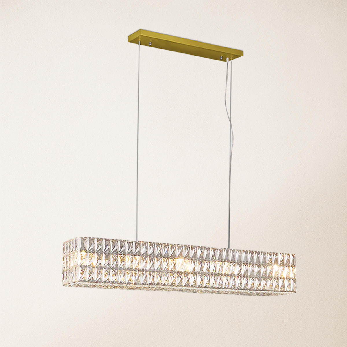 Mia Rectangular Crystal Chandelier 101 cm W