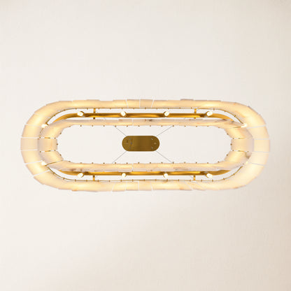 Sawyer Alabaster Rectangle Chandelier 102cm L