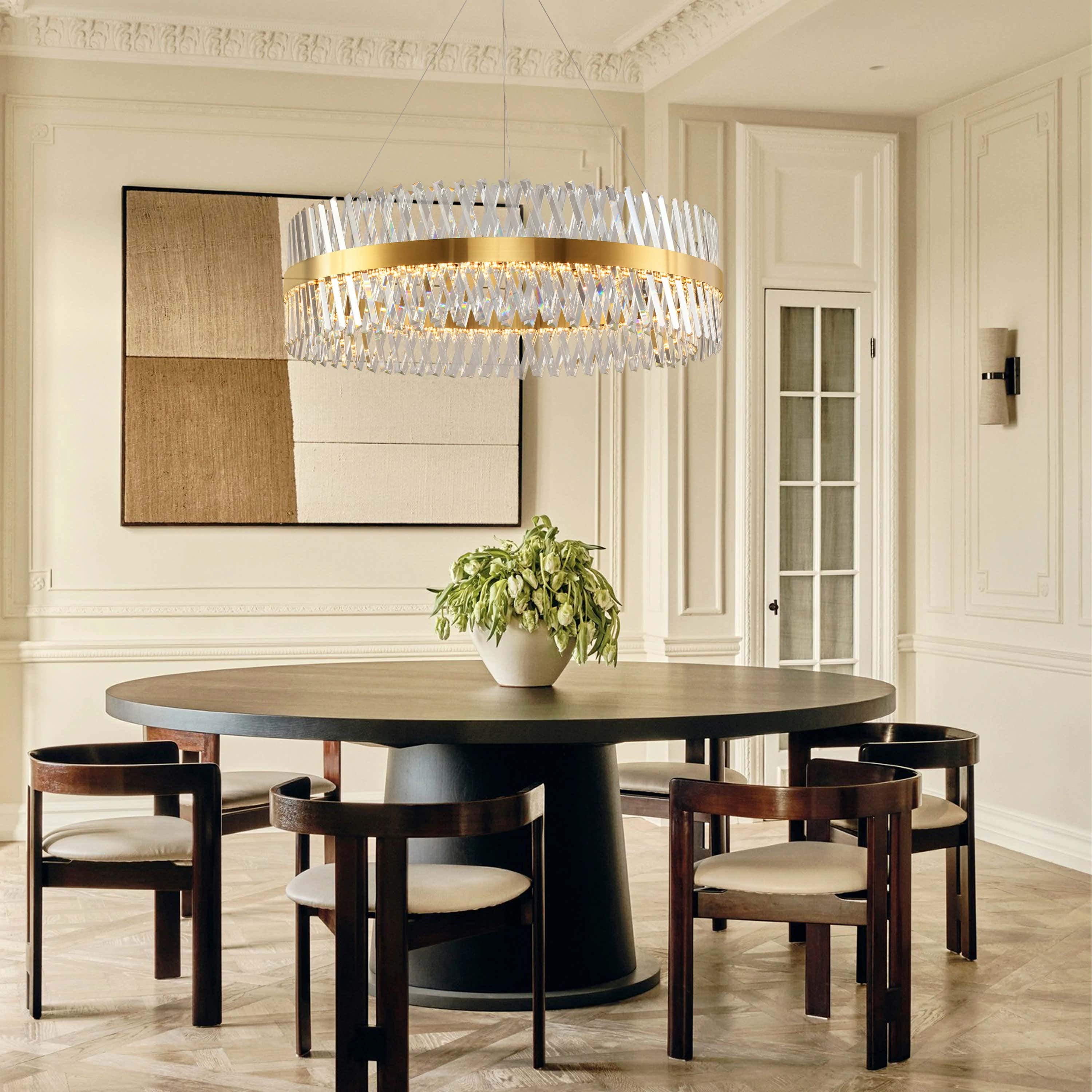 Vetro Prism Crystal Round Chandelier 102cm D