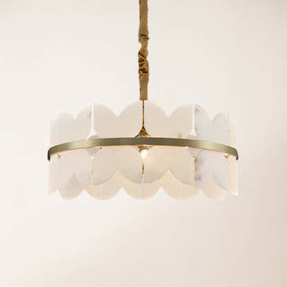 Cloudscape Alabaster Brass 1-Layer Chandelier 40cm D