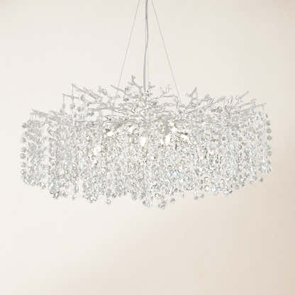 Lustre Branches Crystal Round Chandelier for All Rooms 102cm
