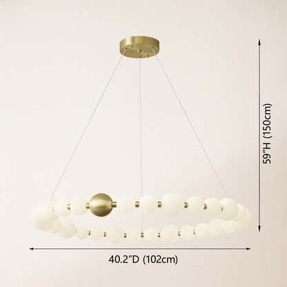 Velora Pearl Bead Round Chandelier 102cm D