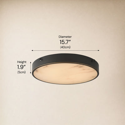 Roselyn Alabaster Round Flush Mount 16"D