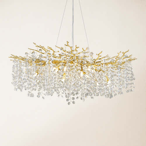 Lustre Branches Crystal Round Chandelier for All Rooms 102cm