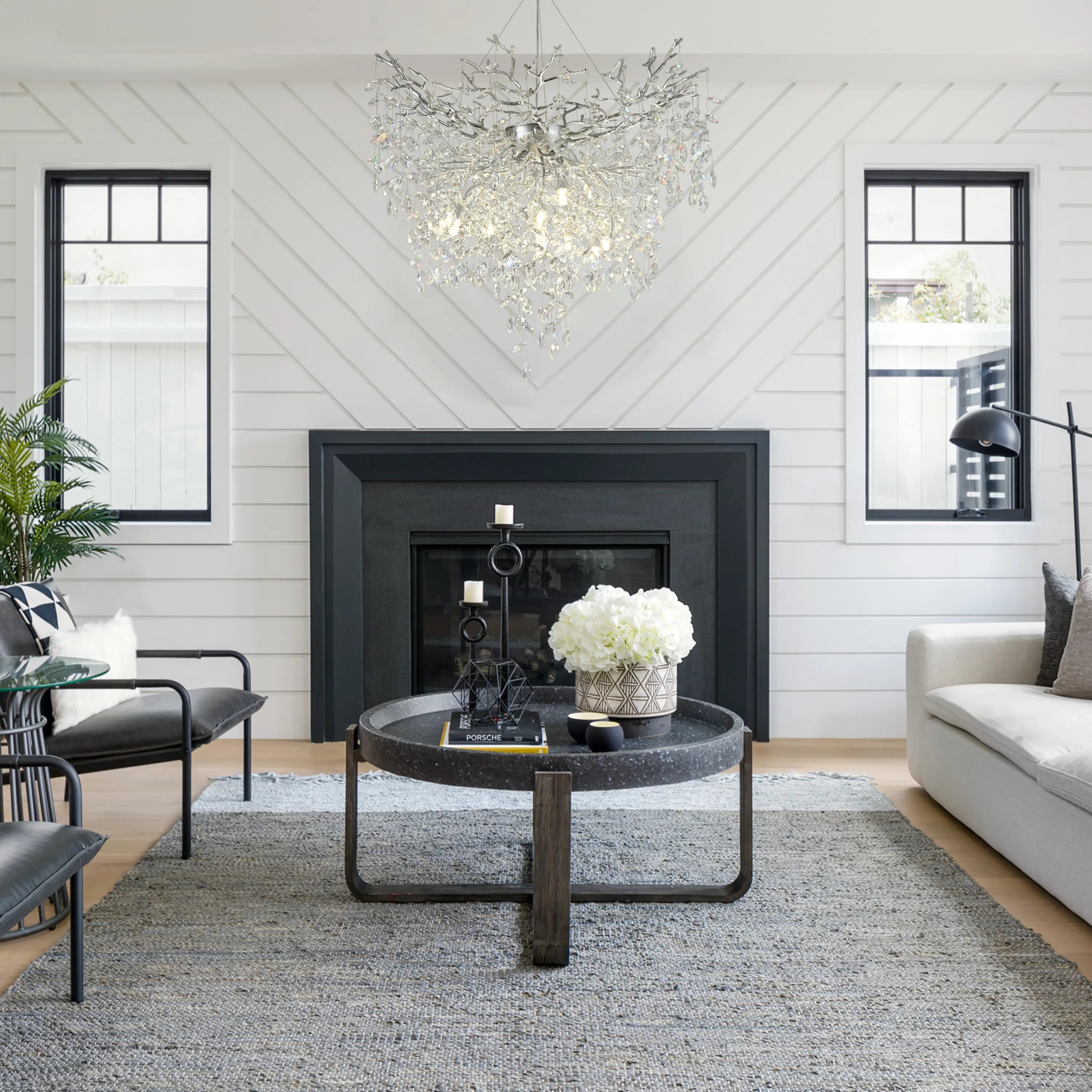 Frostleaf Crystal Grand Cascade Branches Chandelier 102cm D