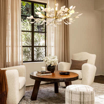 Twilight Branches Ceramic Ginkgo Chandelier 72cm D