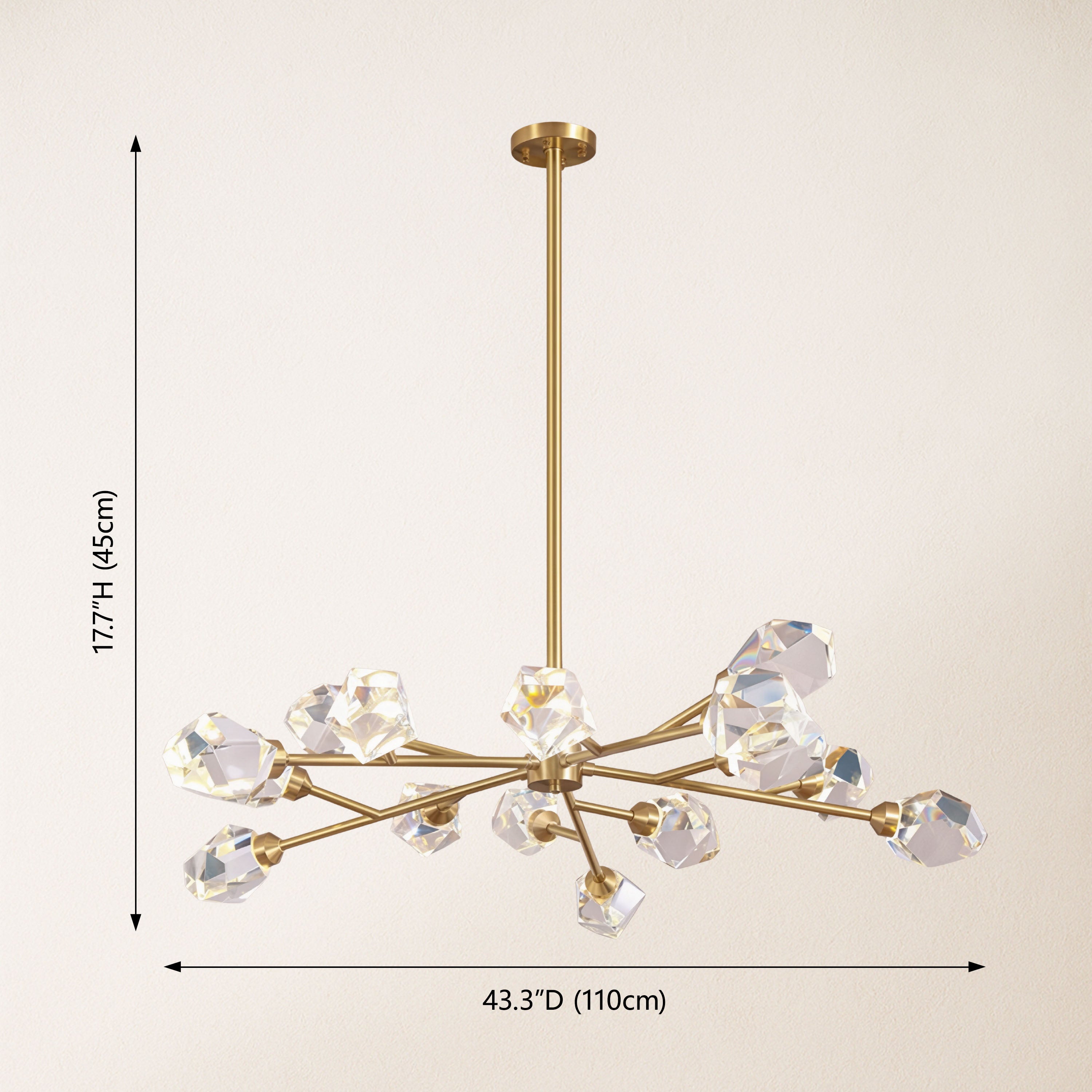Aurelium Nova Crystal Linear Chandelier