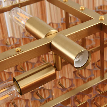 Ethereal Radiance Crystal Clear/Amber Rectangular Chandelier 109cm L