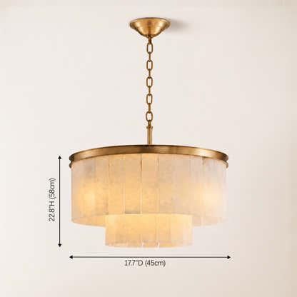 Montrava Alabaster Tiered  Round Chandelier