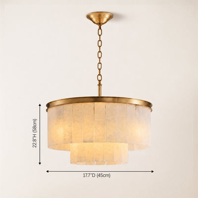 Montrava Alabaster Tiered  Round Chandelier