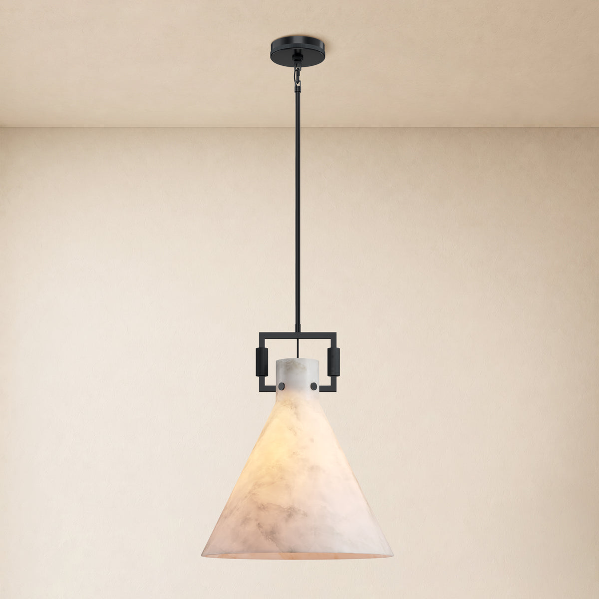 Lioren Resin Cone Pendant Light 18"D
