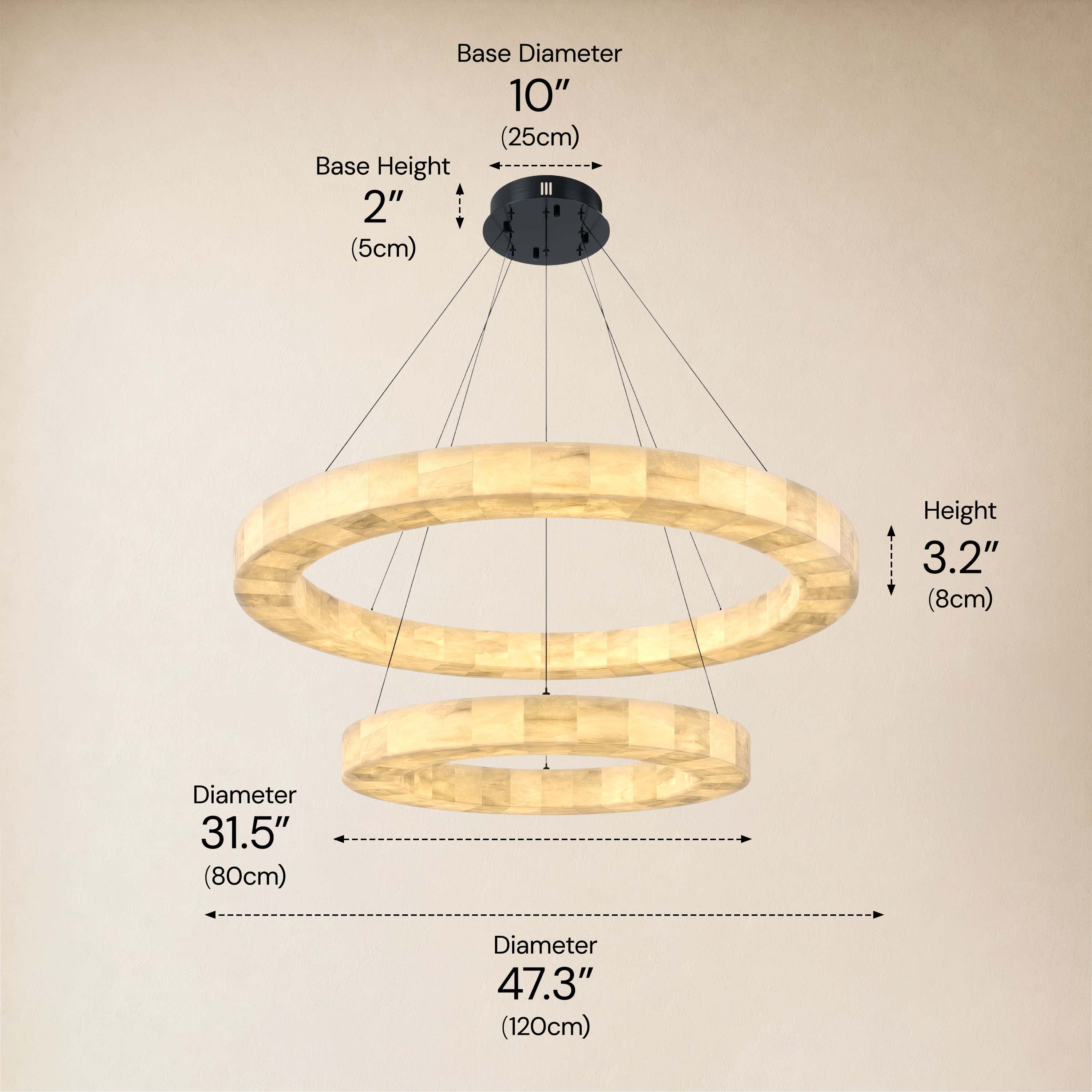 Soluna Alabaster 2 Tiered Custom Round Chandelier