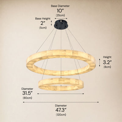 Soluna Alabaster 2 Tiered Custom Round Chandelier