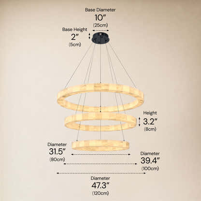 Soluna Alabaster 3 Tiered Custom Round Chandelier