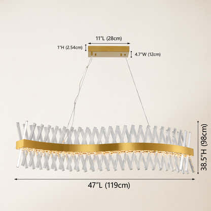 Vetro Prism Crystal Rectangular Chandelier 120cm L