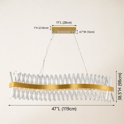 Vetro Prism Crystal Rectangular Chandelier 120cm L