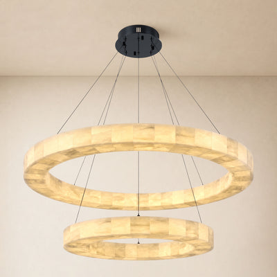 Soluna Alabaster 2 Tiered Custom Round Chandelier