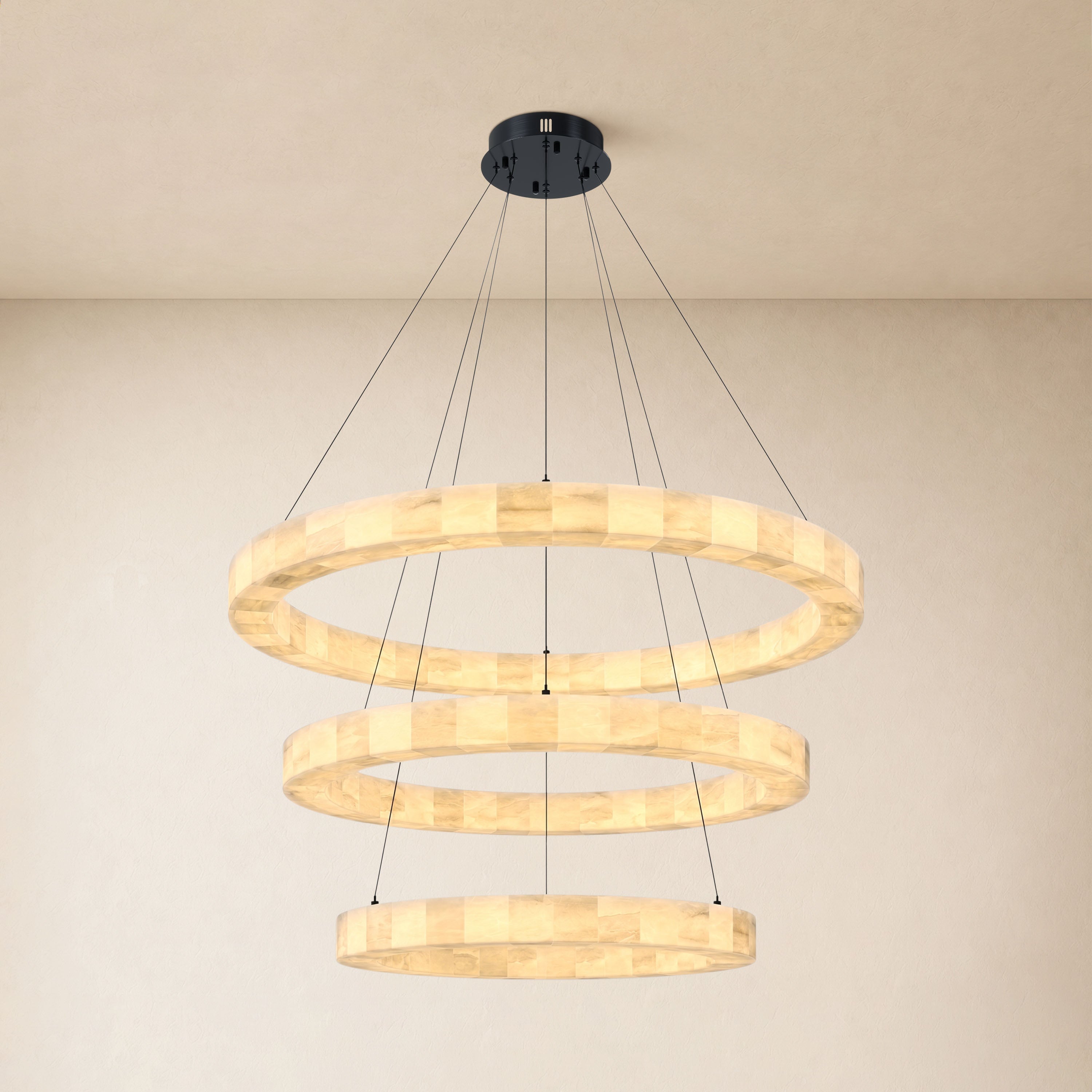 Soluna Alabaster 3 Tiered Custom Round Chandelier