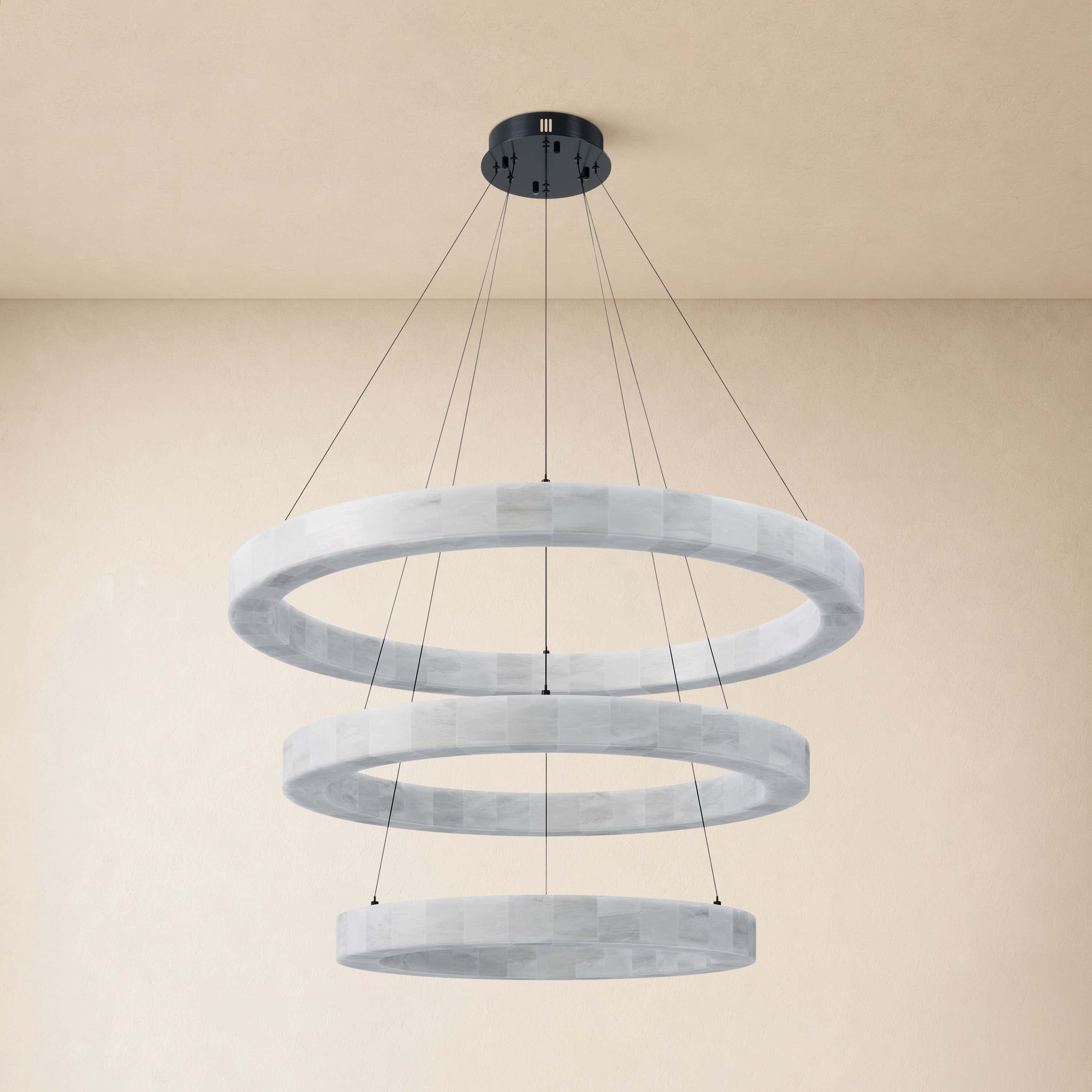Soluna Alabaster 3 Tiered Custom Round Chandelier