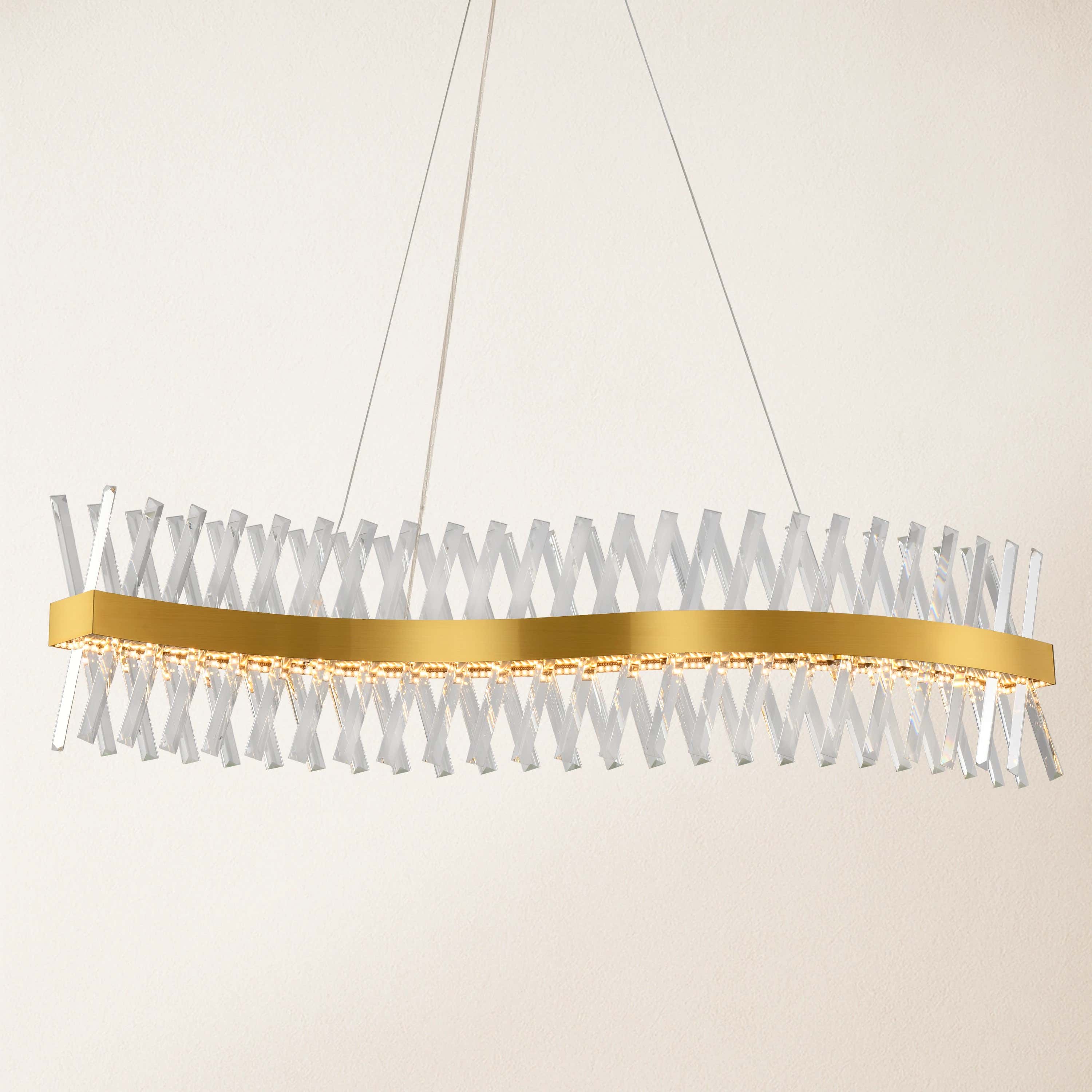 Vetro Prism Crystal Rectangular Chandelier 120cm L