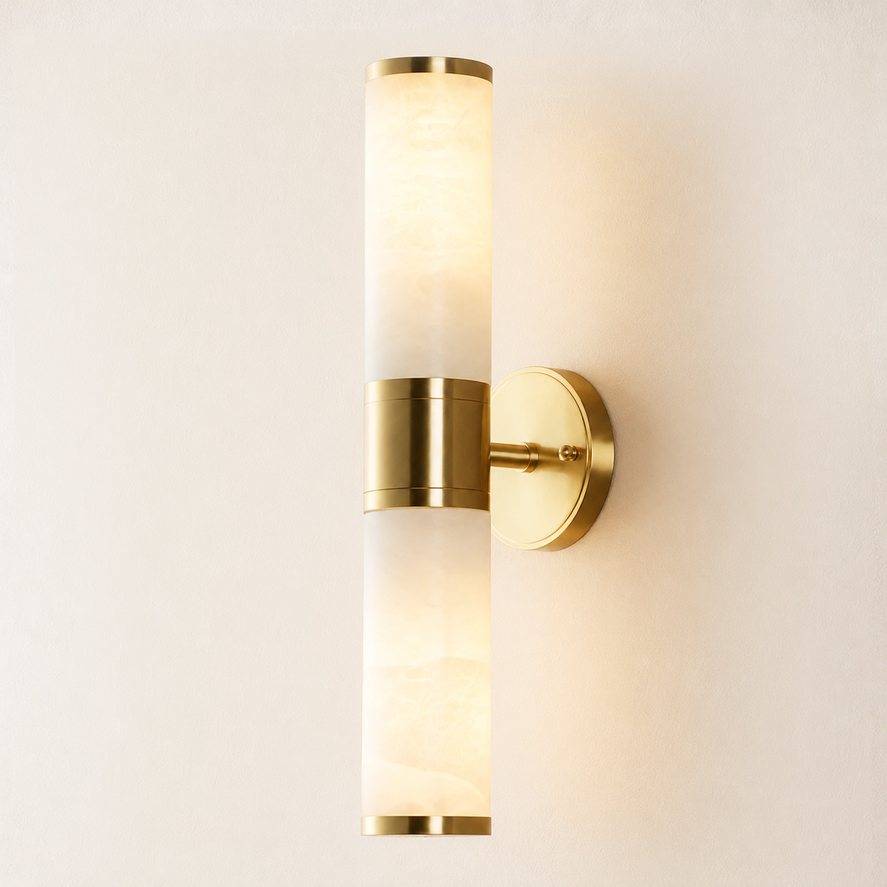 Aventra Alabaster Cylindrical Wall Sconce
