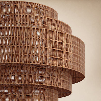 Cavana Rattan Tiered Round Chandelier 48"D