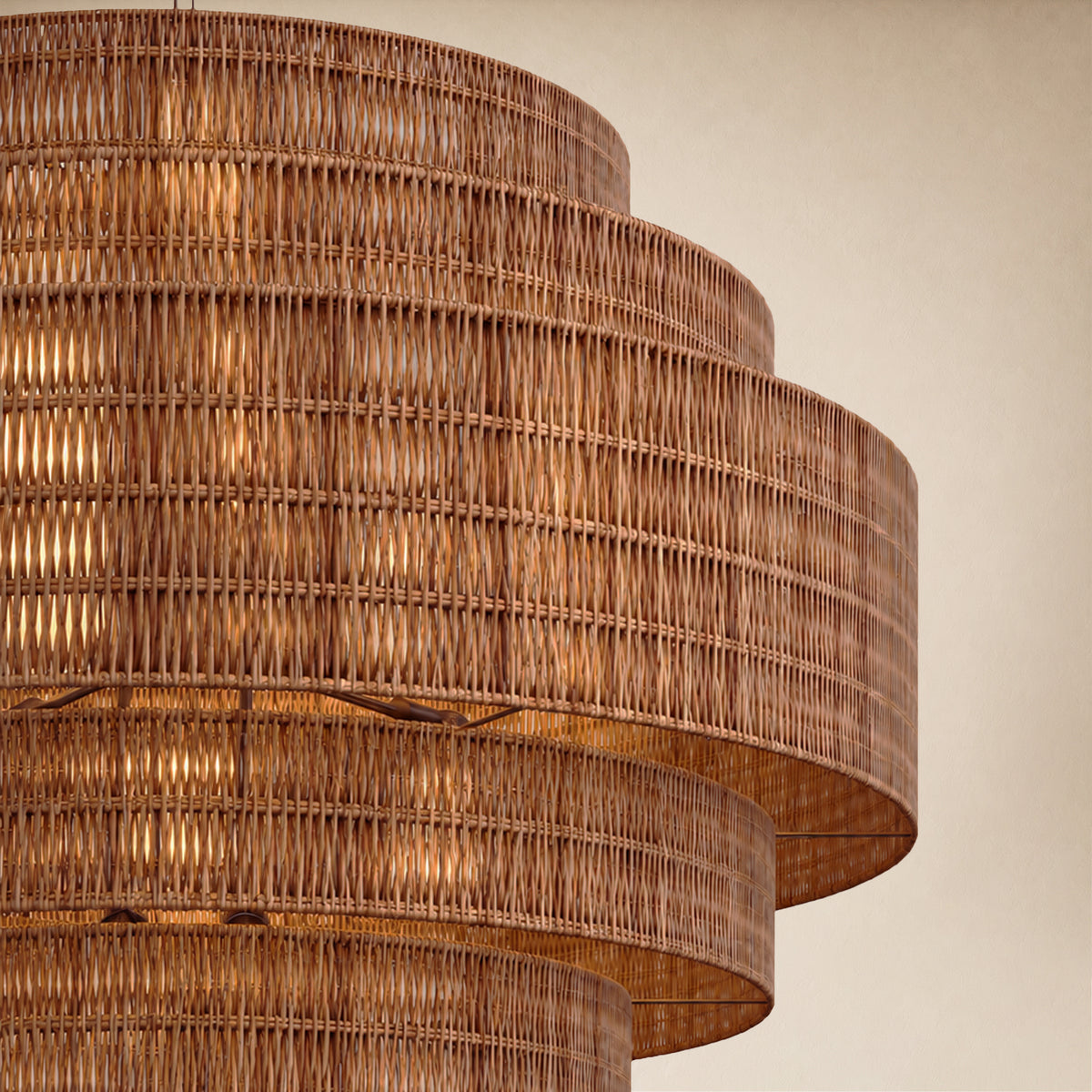 Cavana Rattan Tiered Round Chandelier 48"D