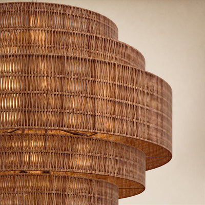 Cavana Rattan Tiered Round Chandelier 48"D