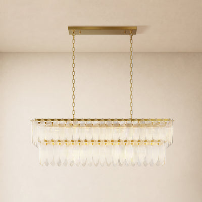 Ardelyne Crystal Leaf Linear Chandelier 48"-60"D 