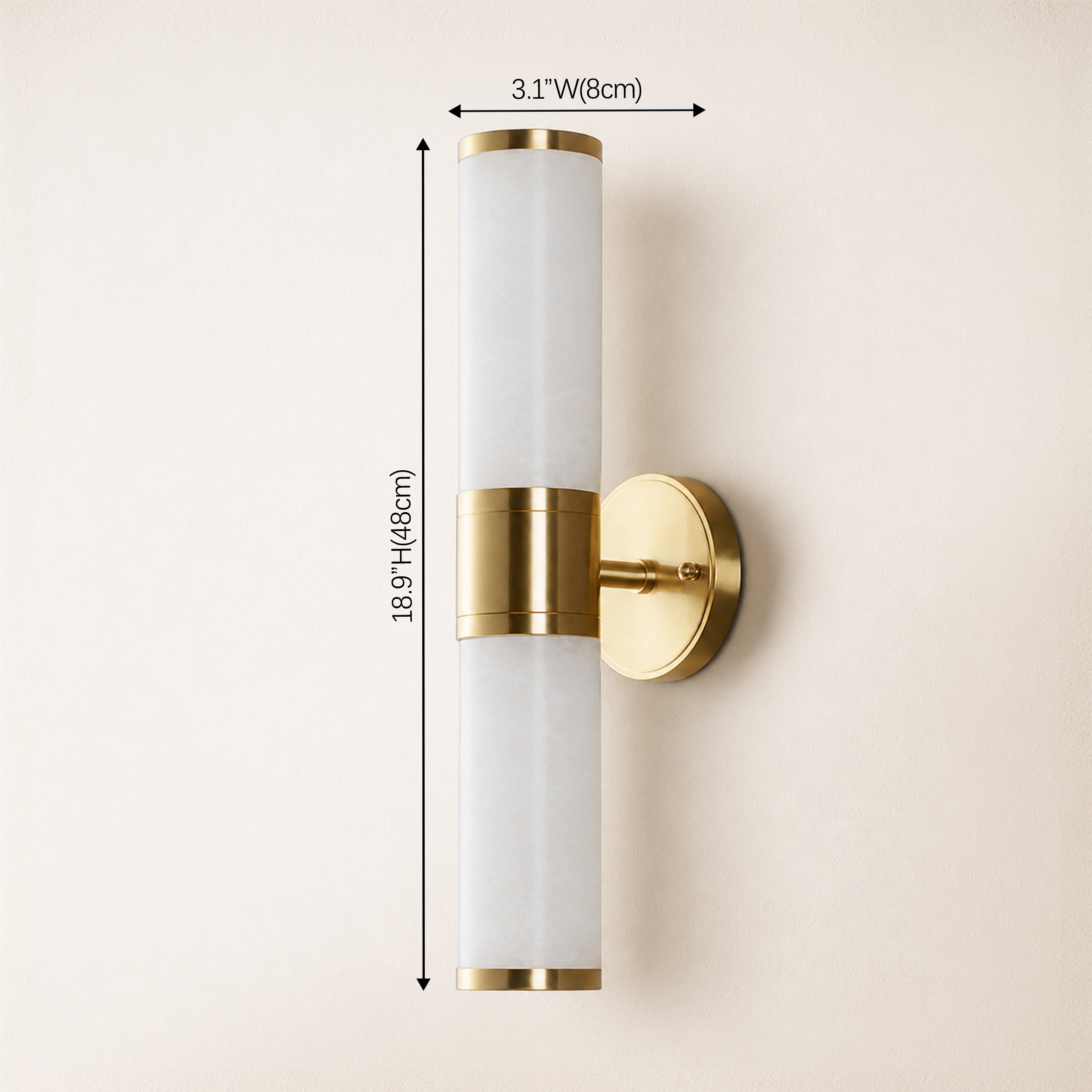 Aventra Alabaster Cylindrical Wall Sconce