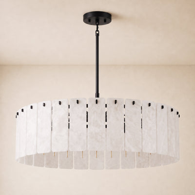 Lunara Alabaster Round Customize Chandelier 48"D 59"D