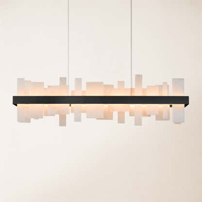 Nocturne Alabaster Rectangular Chandelier 48"