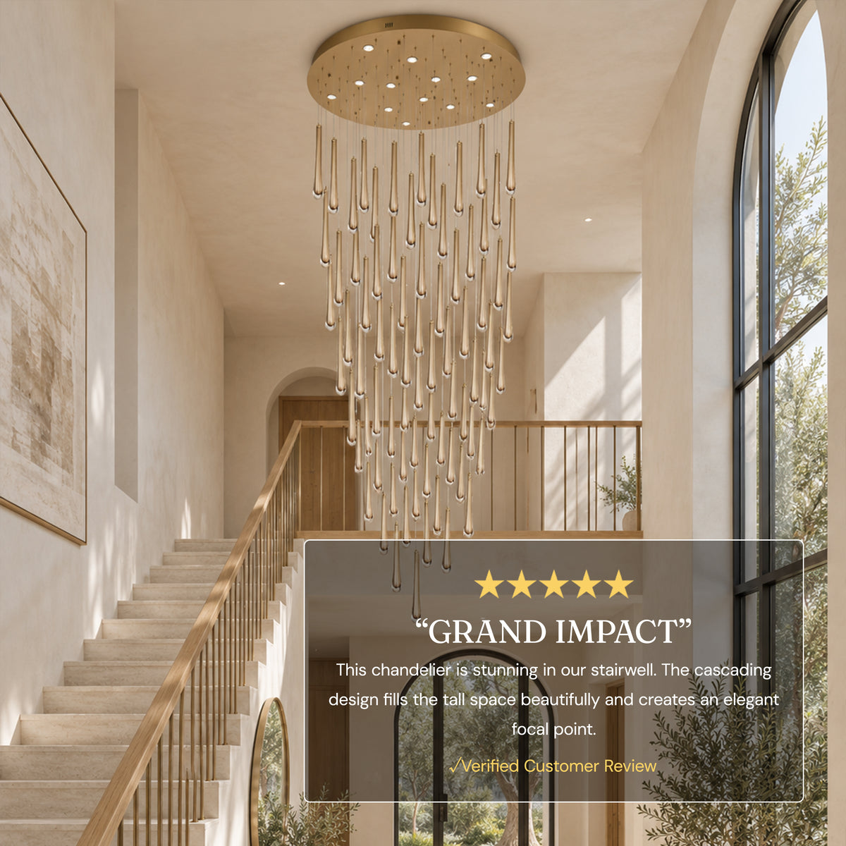 Aurelyn Crystal Round Chandelier 48"D