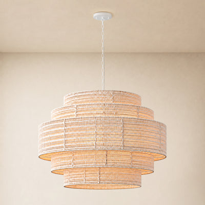 Cavana Rattan Tiered Round Chandelier 48"D