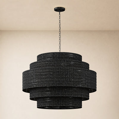 Cavana Rattan Tiered Round Chandelier 48"D