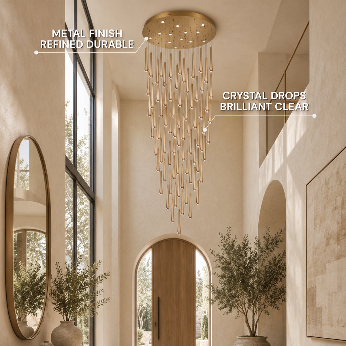 Aurelyn Crystal Round Chandelier 36"D