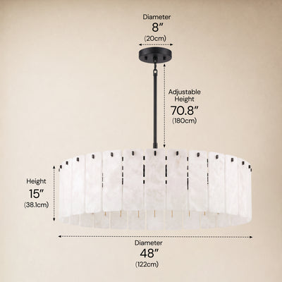 Lunara Alabaster Round Customize Chandelier 48"D 59"D
