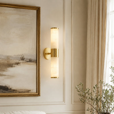 Aventra Alabaster Cylindrical Wall Sconce