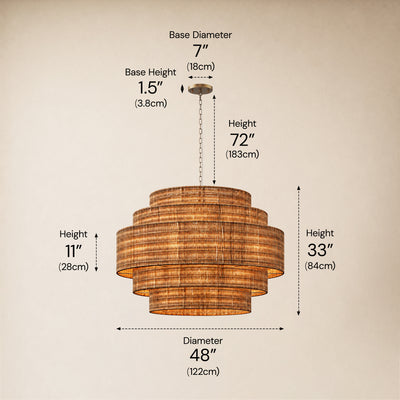 Cavana Rattan Tiered Round Chandelier 48"D 