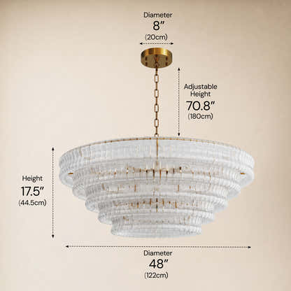 Ondalia Tiered Glass Custom Round Chandelier 48" 60"D