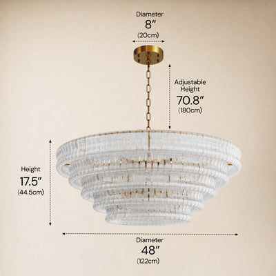 Ondalia Tiered Glass Custom Round Chandelier 48" 60"D