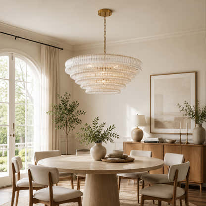 Ondalia Tiered Glass Custom Round Chandelier 48" 60"D