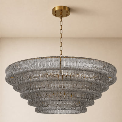 Ondalia Tiered Glass Custom Round Chandelier 48" 60"D